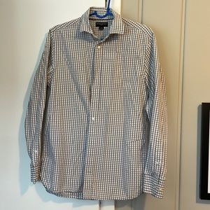 Grey and white checkered button down